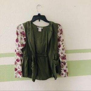 Floral sleeves jacket